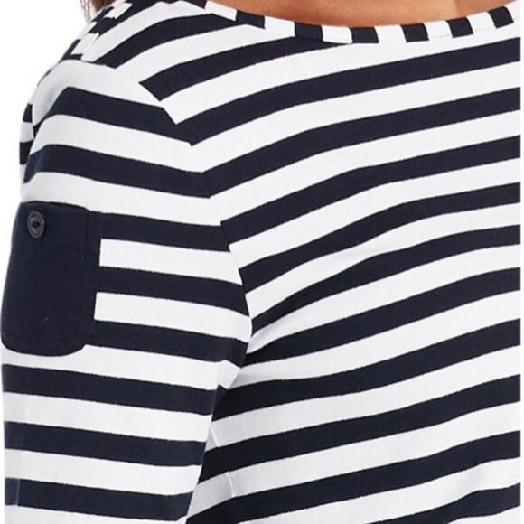 NWT Vineyard Vines Long-Sleeve Stripe Knit Dress Deep Bay S - Picture 3 of 9